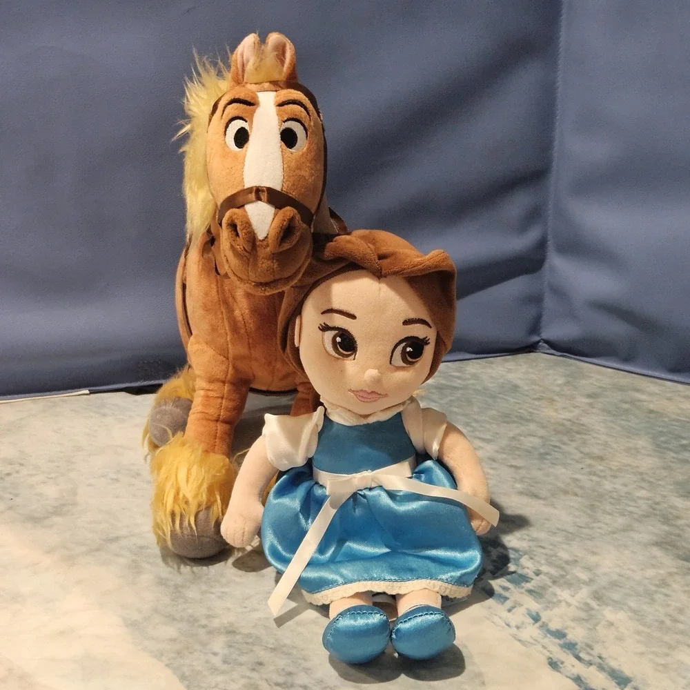 Disney Beauty and the Beast Belle & Philippe Plush Bundle Horse Stuffed Animals